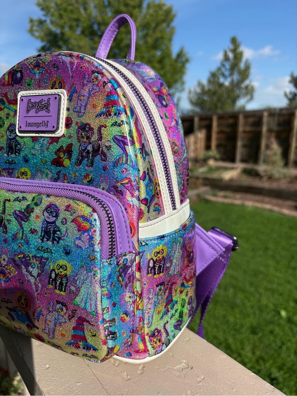 Loungefly x Lisa Frank Halloween Mini Backpack - Glow in the Dark - Picture 3 of 13